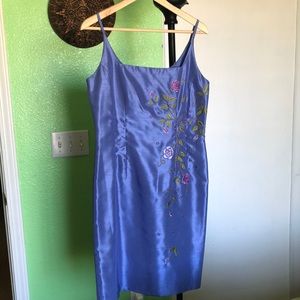 Satin periwinkle blue dress size 8